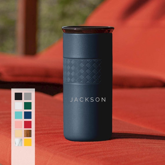 Personalized Insulated Stainless Steel Coffee Tumbler 16oz with CERAMIC Lid - 6hrs hot |18 hrs cold| Best Gift for Coffee Lovers, Birthdays