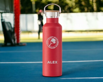 Pickleball Player Gifts Personalized Water Bottle with Bamboo Lid | Pickleball Paddles, Funny Player Pun Quotes