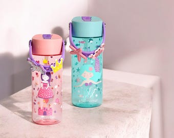Splash Bottles with Charms | Leak Proof Water Bottle for Toddlers and Kids | Dishwasher Safe Sippy Cup with Straw Lid & Charm Strap