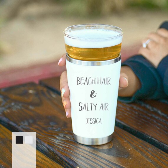 Personalized 16oz Beach Party Beer Pint Glass | IPA Beer Pint Glass | Custom Traveler's Beer Glass Pint | Retirement Gift| Dad Beer Pint Cup