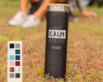 Personalized Reusable 20oz Iced Coffee Bottle | Vacuum Insulated Coffee Flask | Hot or Cold Brew Bottle Gift | Best Birthday Gift Bottles