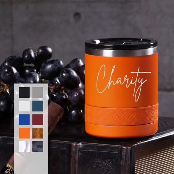 Personalized 10oz Rocks Tumbler | Customized Stainless Steel Lowball Mug | Laser Engraved Name & Logo Rocks Tumbler | Birthday Gift
