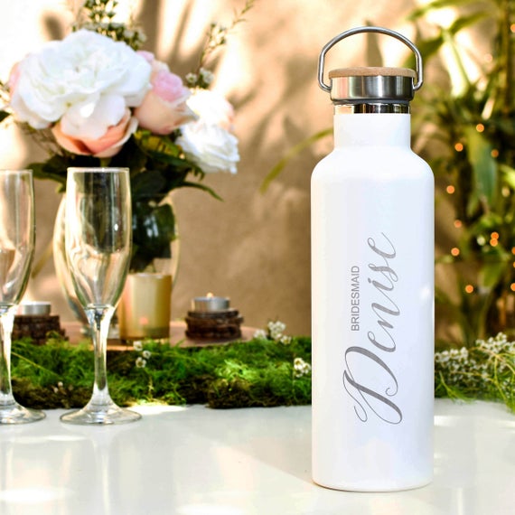 Bridesmaid Gifts - Custom Engraved Bottle | Maid of Honor Gift | 14 Color Choices Available