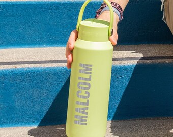 Personalized Bottle with Laser Engraved Name | 40oz 100% Leakproof Custom Stainless Steel Straw Tumbler for HighSchoolers and Teachers