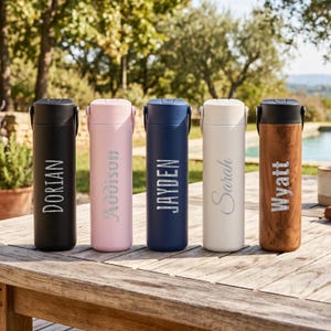 Custom Name Sports Bottle | Personalized 24oz Pickleball Fitness Gift Stainless Steel Insulated Straw Bottle | Back to School Gift for Teens