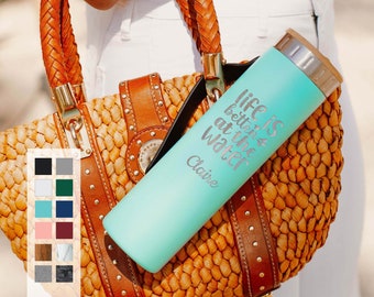Custom Water Bottle, Stainless Steel 20oz Bottle | Elemental Iconic Insulated Bottes | Best Gift for Campers | Family Friends & a Fire Pit