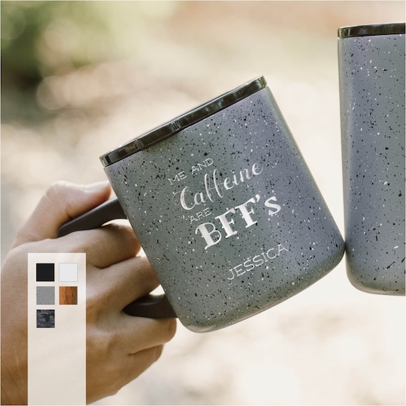 Elegant 12oz Coffee Mug | Personalized Trendy Mug | D-handle Camp Mug | Company Gifts | Insulated Stainless Steel Coffee Mug | Stylish Mug