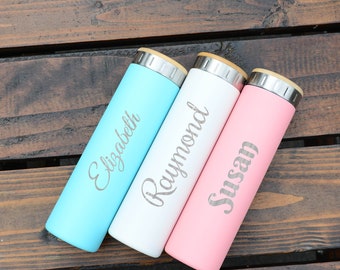 Personalized Insulated Stainless Steel 20oz Water Bottle | Custom Name Bottle | Laser Engraved Name or Logo Water Bottle | Birthday Gift