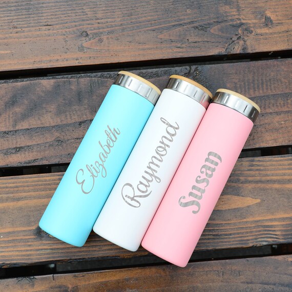 Personalized Insulated Stainless Steel 20oz Water Bottle | Custom Name Bottle | Laser Engraved Name or Logo Water Bottle | Birthday Gift