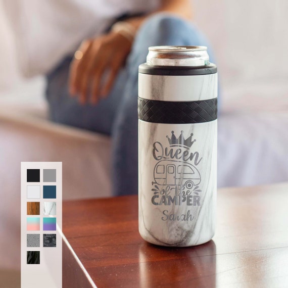 Customized Can Cooler | Best Camping Gift Engraved 12oz Elemental Slim Can Cooler | Insulated Beverage Holder, Seltzer Can Cooler