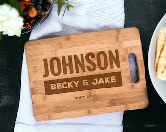 Wedding Gift Bamboo Cutting Board | Anniversary Gift MarriedYear | Personalized Kitchen | Cook Gift | Couple Christmas gift