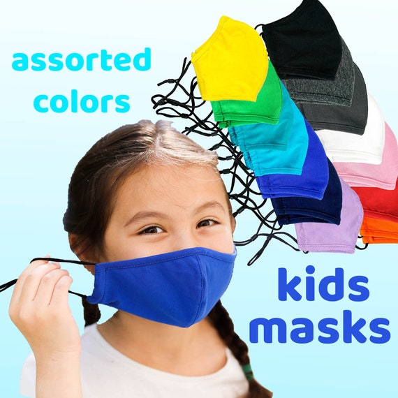 10 pack+ Youth Masks Washable Reusable with Filter Pocket, Adjustable Ear Loops - Wholesale Solid Colors