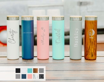 Custom Name Stainless Steel Water Bottle 20oz | Elemental Iconic Insulated Bottes | Best Gift for Birthdays and Holidays | Custom Logo