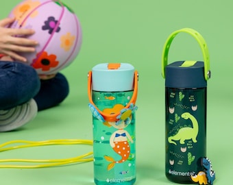 Splash Bottles with Charms | Leak Proof Water Bottle for Toddlers and Kids | Dishwasher Safe Sippy Cup with Straw Lid & Charm Strap