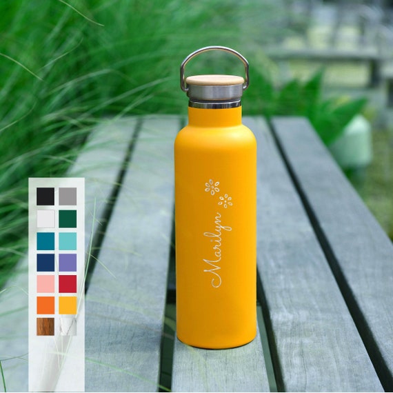 Personalized Insulated Stainless Steel 25oz Water Bottle | Elemental Custom Engraved Text or Name | Employee Gifts | Custom Logo Engraving