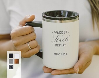 Personalized Educational Design 16oz Camping Mug | Perfect Gift for Teachers | Stainless Steel Portable 6 Hrs Hot or 18 Hrs Cold Drink-Ware