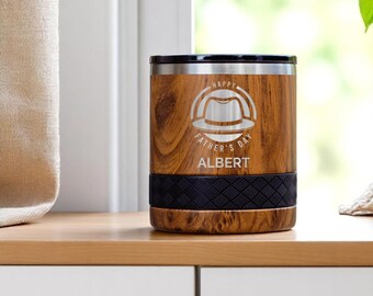 Personalized Father's Day Gift | 10oz Custom Whiskey Lowball Tumbler, Laser Engraved Bourbon Glass | Gift for Dad, Stepdad, and Grandpa
