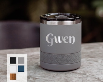 Personalized Laser Engraved Rocks Tumbler 10oz, Lowball Tumbler, Best Gift For Birthdays, Custom Name and logo