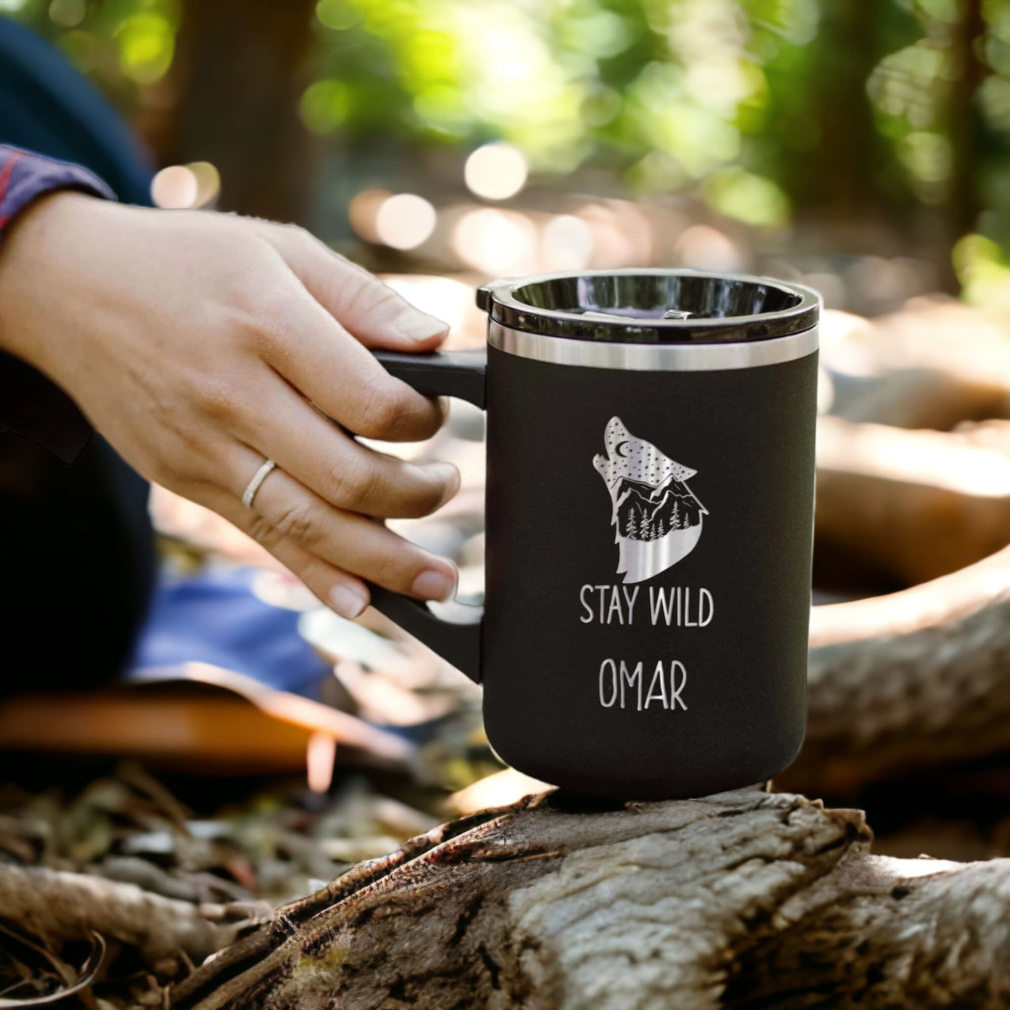 Personalized Spill-Proof Stainless Steel 16oz Coffee Mug, High Quality  Camping Cold Brew Drink Mug