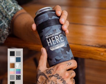 Personalized Can Cooler | Custom Bridal Gift | Engraved 12oz Elemental Slim Can Cooler | Insulated Beverage Holder, Seltzer Can Cooler
