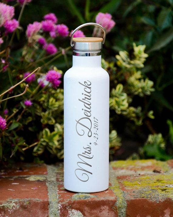 Personalized Stainless Steel Water Bottle with Wedding Couple Design 25oz | Personalized Gifts | Wedding Party Gifts | Couple Gifts Tumblers