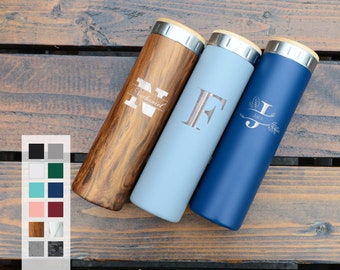 Personalized Insulated Bottle Custom Name Initials Letter Monogram 20oz Iconic Water Bottle | Custom Logo Laser Engraving Design