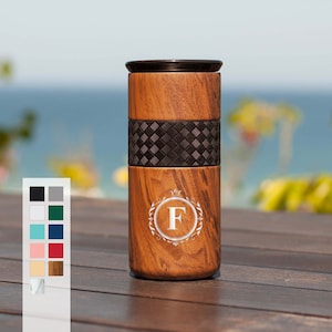 Personalized Insulated Name Initial 16oz Tumbler | Customized Monogram Gift Mug For Hot Cold Coffee Stainless Steel Tumbler | Laser Engraved