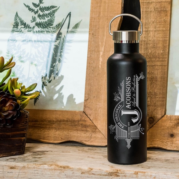 Vintage Wedding Party Gifts - Custom Engraved Bottle | Groomsmen and Bridesmaids Gifts | 14 Color Choices 25oz Insulated Sweat-Free Bottles