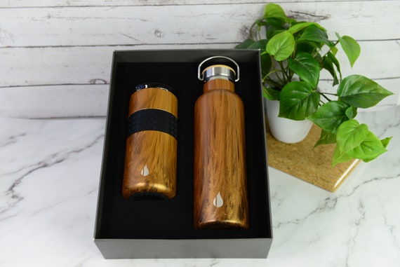 Best Groomsmen Gift 16oz Tumbler and 25oz Bottle Personalized Insulated Name Engraved Gift Set | Customized Names Bamboo and Ceramic Lid