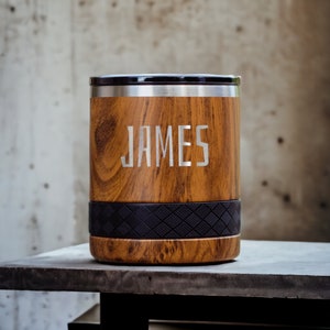 Personalized Lowball Tumbler for Bourbon and Whiskey | Custom 10oz Cup for Him | Groomsmen Gift | Whiskey Tumbler Groomsman Gifts