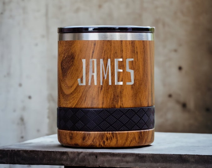 Featured listing image: Personalized Lowball Tumbler for Bourbon and Whiskey | Custom 10oz Cup for Him | Groomsmen Gift | Whiskey Tumbler Groomsman Gifts