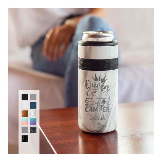 Best Camping Gift Personalized Can Cooler | Engraved 12oz Elemental Slim Can Cooler | Insulated Beverage Holder, Seltzer Can Cooler