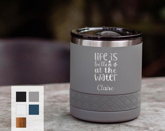 Customized Camping Rocks Tumbler 10oz Outdoor Design | Summer Vacation Tumbler | Design with Custom Name Lowball Tumbler | Gift For Men