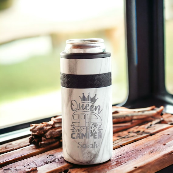 Best Camping Gift Personalized Can Cooler | Engraved 12oz Elemental Slim Can Cooler | Insulated Beverage Holder, Seltzer Can Cooler