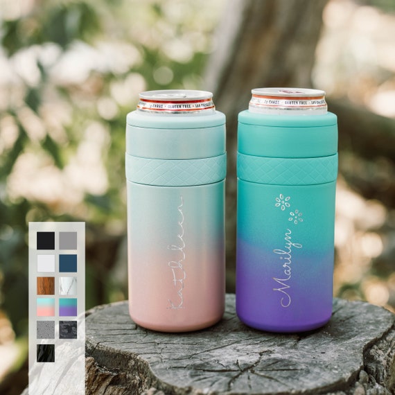 Personalized Can Cooler | Custom Birthday Gift | Engraved 12oz Elemental Slim Can Cooler | Insulated Beverage Holder, Seltzer Can Cooler