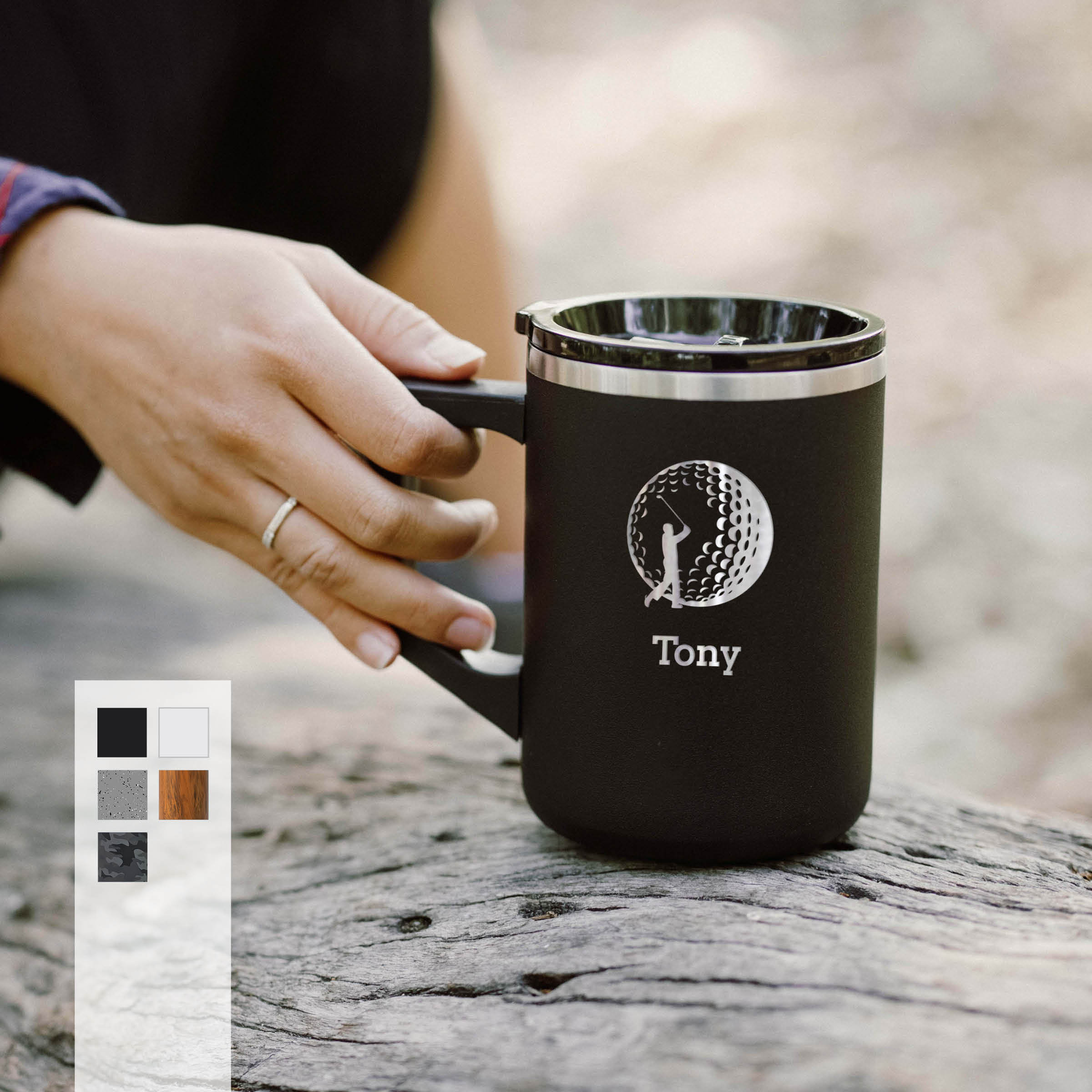 Leak Proof Insulated Stainless Steel Tumbler Engraved / 16oz Travel Mug  Coffee Tumbler With Flip Top Lid Personalized 