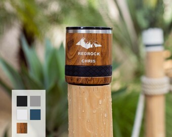 Personalized Rocks Tumbler 10oz with No Slip Bottom| Outdoor To Go Cup | Bedrock Design with Custom Name Lowball Tumbler | Gift For Husband