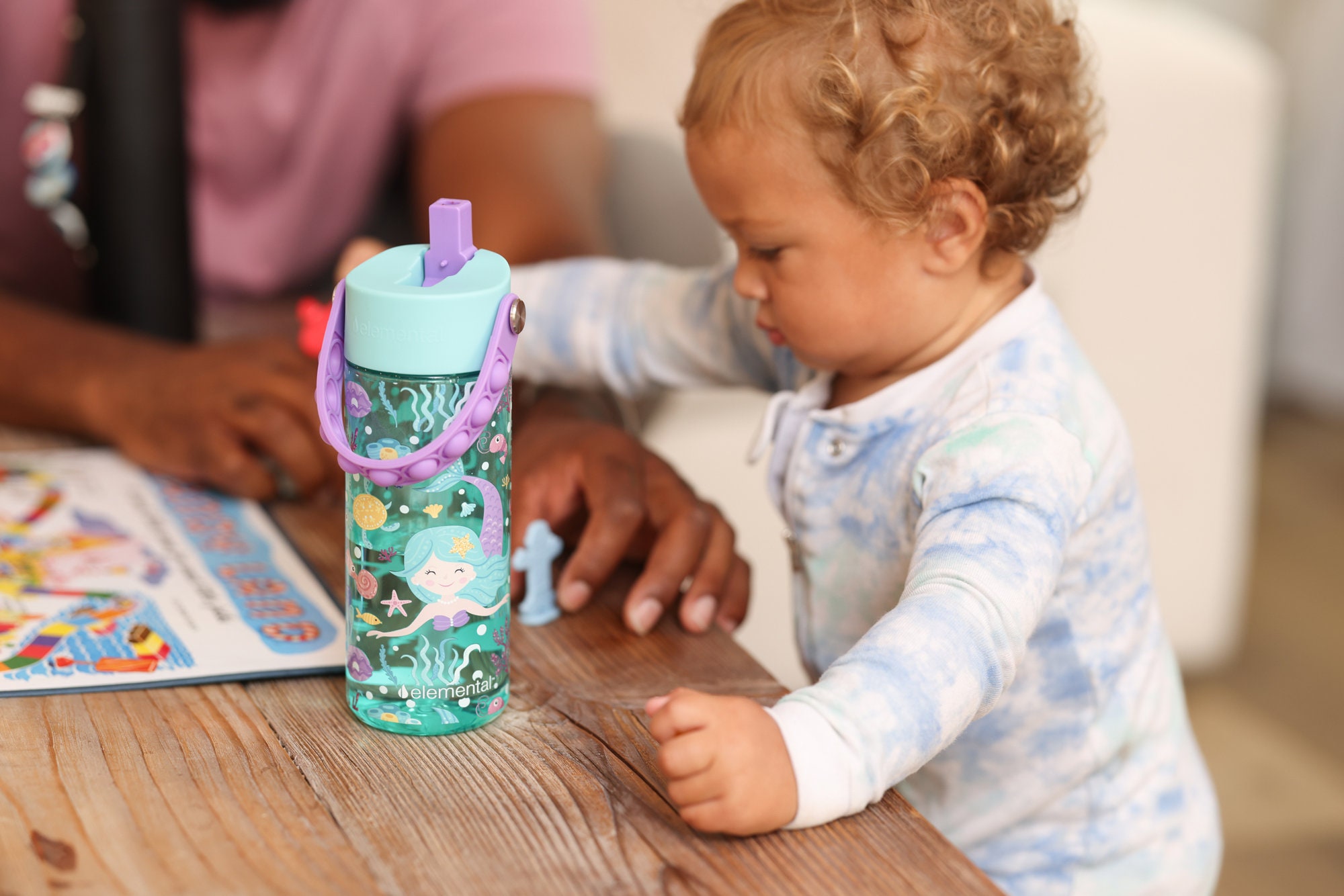 NEW Splash Water Bottles for Boys and Girls Dishwasher Safe, Leak Proof  Straw Lid & Fidget Popper Handle Safe Toddler Water Bottle 