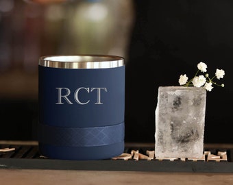 Groomsmen Monogram Whiskey Tumbler Personalization | 10oz Rocks Tumbler | Best Gift For Dad | Personalized Gift For Men, Laser Engraved