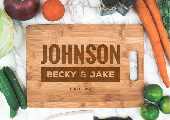 Wedding Gift Bamboo Cutting Board | Anniversary Gift MarriedYear | Personalized Kitchen | Cook Gift | Couple Christmas gift