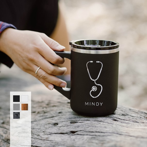 Nurse gift - Personalized 16oz Camp Mug | Doctor and Nurse Stethoscope Design Coffee Cup | Dentist | RN | Nursing Coffee Mug