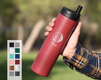 Personalized Gift 20oz Sports Lid Water Bottle | Elemental Iconic Insulated Bottles | Best Gift for Birthdays and Holidays | Custom Logo