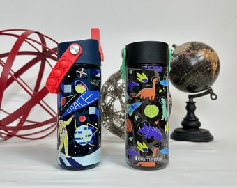 Kids Bottle with Fidget Pop and Easy Open Sports Sipper Cup | Leak-Proof Dishwasher Safe Splash Water Bottle Safe for Toddlers and Kids