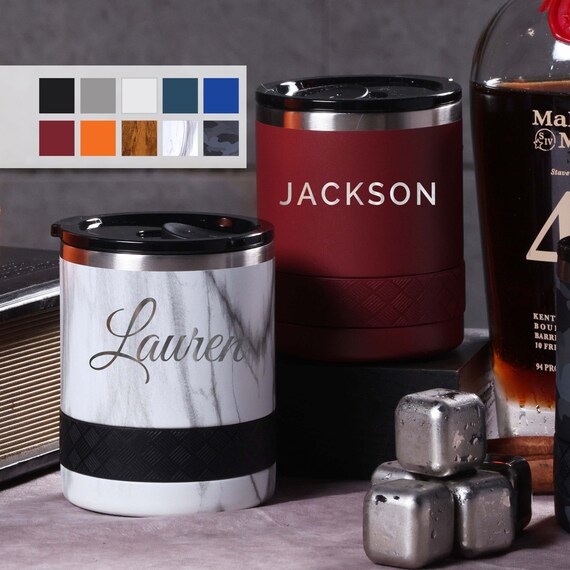 Personalized Engraved Tumbler | Rocks Tumbler 10oz, Lowball Tumbler | Best Gift For Birthdays | Personalized Gift For Men, Laser Engraved