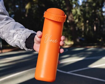 Personalized Pickleball Gift Bottle | Custom Name 24oz Stainless Steel Insulated Straw Bottle | Fitness, School & Sports Essential