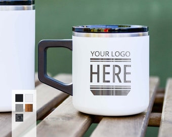 Personalized Name & Title 12oz Coffee Mug with Lid | Custom Label Hot Drink Mug | Call Sign and Nickname Engraved Stainless Steel Coffee Mug