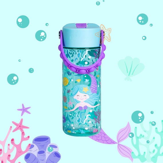 NEW! Kids Splash Water Bottle | Leak Proof Straw Lid & Fidget Popper Handle | Tritan Plastic Water Bottle Dishwasher Safe