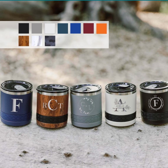 Monogram Family Name Initials 10oz Rocks Lowball Insulated Tumbler | Personalized Birthday Souvenirs and Family Gathering Gifts