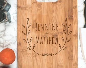 Couple's Personalized  Bamboo Cutting Board | Couple Name housewarming gift | personalized kitchen | cook gift | personalized newlywed gift