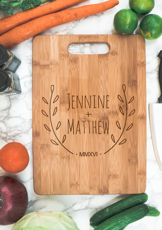 Couple's Personalized Bamboo Cutting Board | Couple Name housewarming gift | personalized kitchen | cook gift | personalized newlywed gift